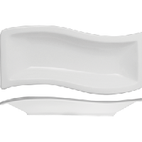 Блюдо «Кунстверк» прямоугольное волна;фарфор;,H=20,L=205,B=80мм;белый