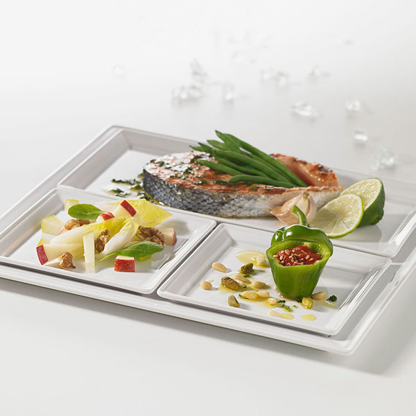 Блюдо «Тайм сквэа» прямоугольное;фарфор;,H=15,L=263,B=130мм;белый