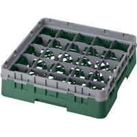 Кассета для бокалов 25 ячеек Dmax=87,Hmax=92мм;полипроп.;,H=14,3,L=50,B=50см;зелен.,серый