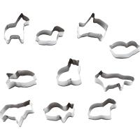 Набор кондитерских форм «Животные»[10шт];сталь нерж.;D=95,H=20мм;металлич.
