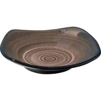 Тарелка «Пати» квадратная;фарфор;,L=23,B=23см;серый,синий