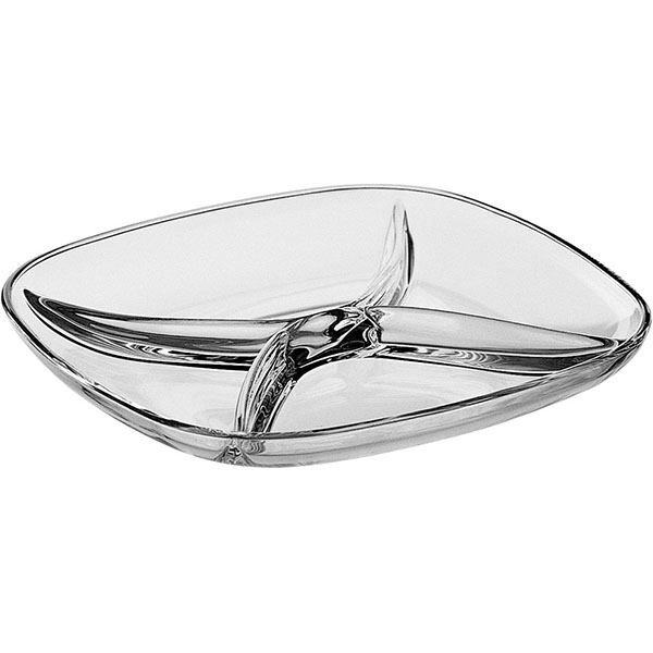 Менажница 4 секции квадратная;стекло;,H=34,L=250,B=250мм;прозр.