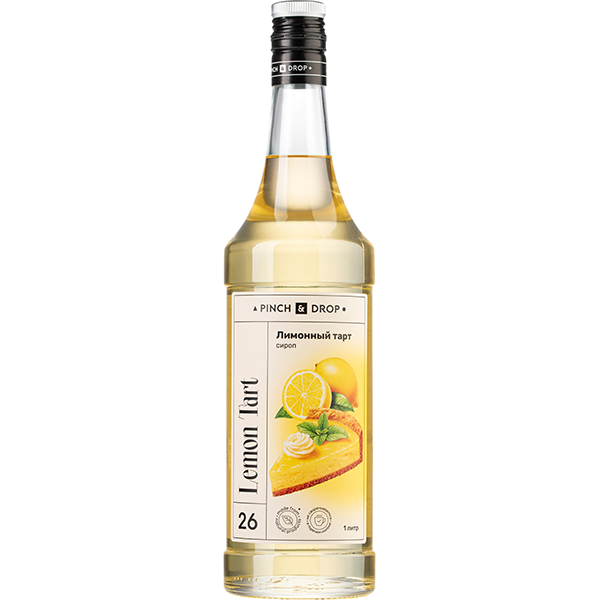 Сироп «Лимонный тарт» Pinch&Drop;стекло;1л;D=85,H=330мм;желт.