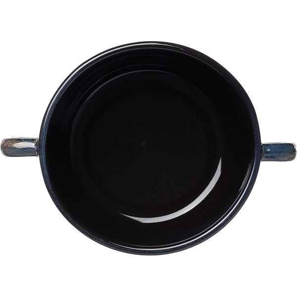 Чашка бульонная «Пати»;фарфор;300мл;D=115,H=55мм;серый,синий