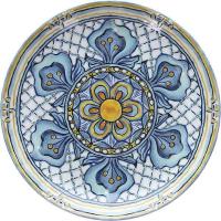 Тарелка «Позитано»;фарфор;D=26,H=5см;васильк.,горчич.