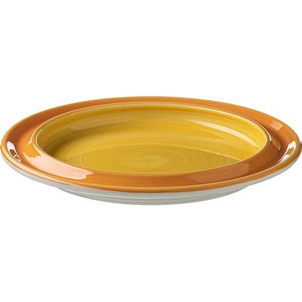 Тарелка «Фридом Йеллоу» мелкая;фарфор;D=26см;белый,желт.