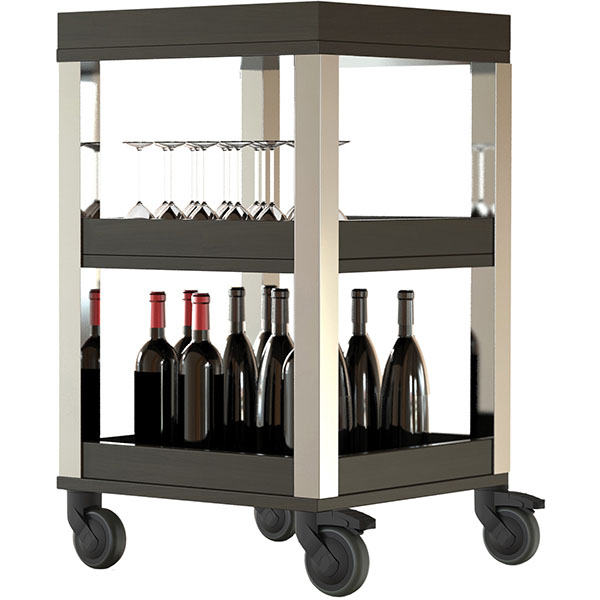 Тележка сервировочная 3 яруса для напитков;мдф;,H=94,L=50,B=50см;венге