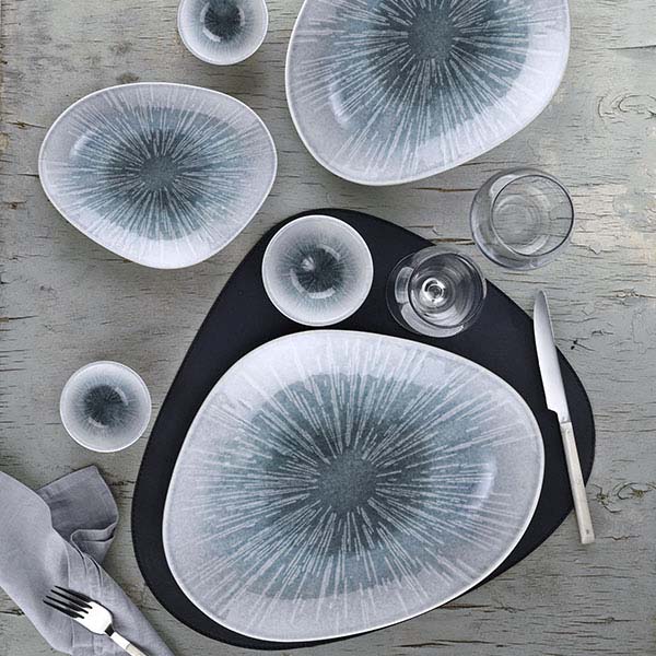 Тарелка «Нанокрем Блю»;фарфор;D=22см;голуб.