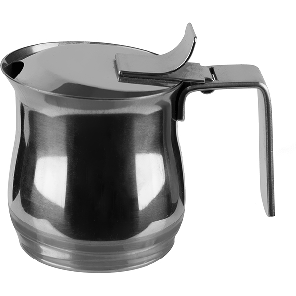 Молочник с крышкой;сталь нерж.;70мл;D=55,H=70мм;серебрист.