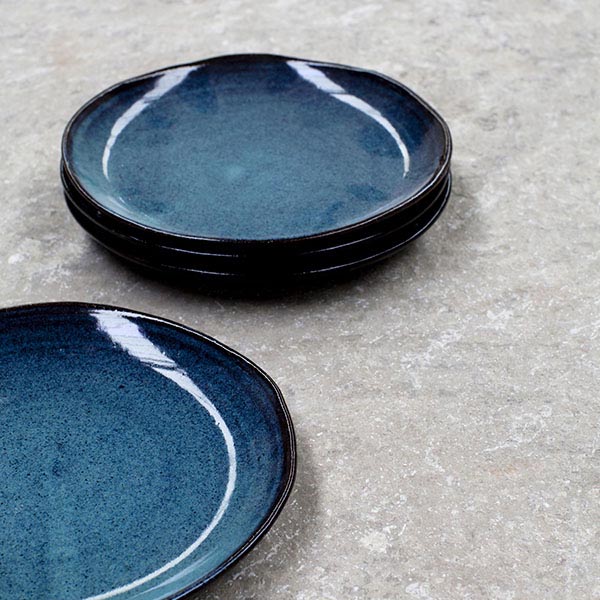 Тарелка;керамика;D=22,H=3см;голуб.