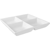 Менажница квадр. 4деления «Кунстверк»;фарфор;,H=45,L=295,B=295мм;белый