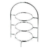 Этажерка 3-ярусная для тарелок;металл,хромирован.;D=10,5/17,H=26,L=18,5,B=15,5см;металлич.