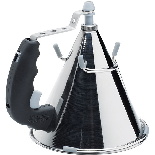 Воронка-дозатор д/конд.изд.с клапаном с подставкой;сталь нерж.,пластик;0,8л;металлич.