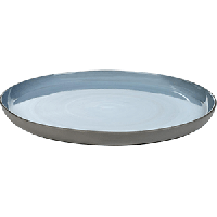 Блюдо «Даск»;керамика;D=317,H=25мм;серый,голуб.