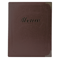 Папка-меню А5;кожезам.;,L=23,2,B=19см;коричнев.