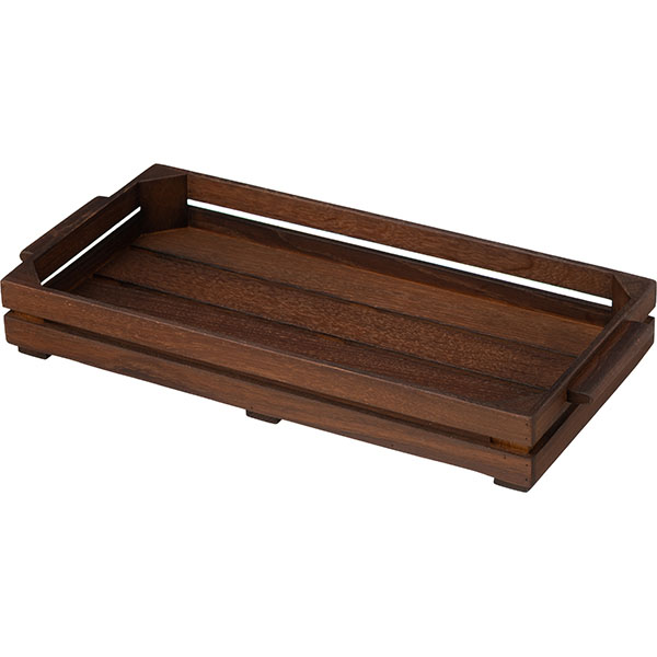 Ящик для подачи с ручками темный дуб;,H=6,L=40,B=20см