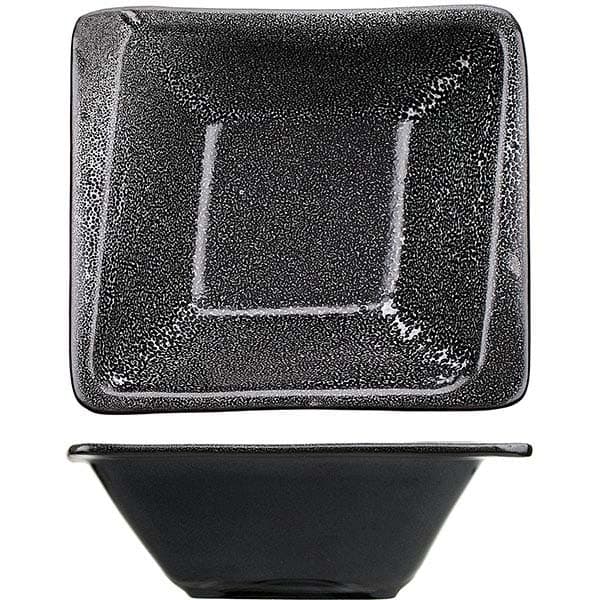 Салатник «Млечный путь» квадратный;фарфор;250мл;,L=13,B=13см;черный,серый