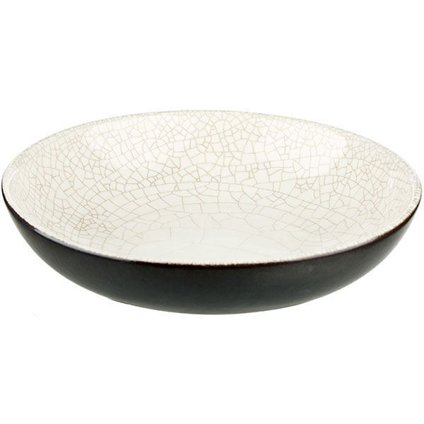 Тарелка глубокая «День и ночь»;керамика;0,6л;D=21,H=5см;белый,черный