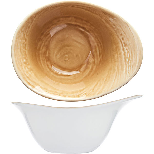 Салатник «Скейп охра»;фарфор;420мл;,H=8,L=18,B=14см;бежев.