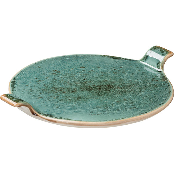 Блюдо «Эрбосо Реативо»;фарфор;D=25см;бирюз.,бежев.