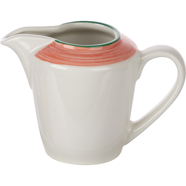 Молочник «Рио Пинк»;фарфор;142мл;,H=8,L=13см;белый,розов.