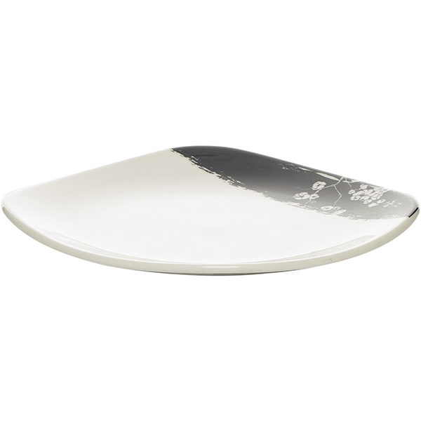 Тарелка «Джапоника» квадратная;фарфор;,H=10,L=176,B=176мм;белый,черный