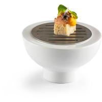 Емкость для закусок «Тэйбл Барбекю» с решеткой;фарфор;D=12см;белый