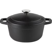 Кастрюля для запекания с матовым покрытием;чугун;D=20см;черный