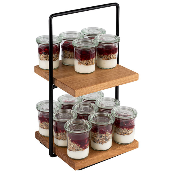 Этажерка «Буфет» 2-ярусная;дерево,металл;,H=40,5,L=23,B=20см;коричнев.,черный