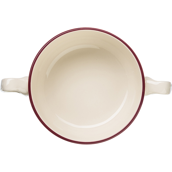 Чашка бульонная «Кларет»;фарфор;285мл;D=115,H=52мм;бежев.,бордо