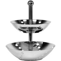 Этажерка 2-х ярусная «Квадри» d=31/36см;сталь;,H=37см;металлич.