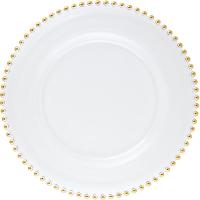 Тарелка «Гелиос» подстановочная;стекло;D=34см;прозр.,золотой