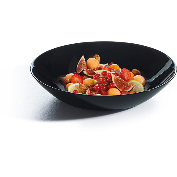 Тарелка глубокая «Эволюшн Блэк»;стекло;0,78л;D=200,H=42мм;черный