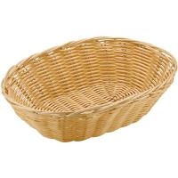 Корзина плетеная для хлеба овальная;полиротанг;,H=38,L=230,B=150мм;бежев.