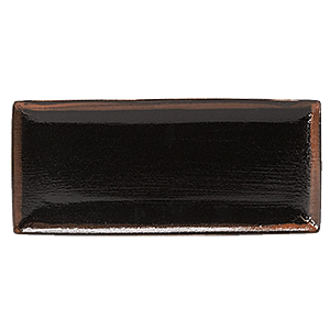 Блюдо «Кото» прямоугольное;фарфор;,L=37,B=16,5см;черный,коричнев.