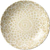 Салатник «Инк»;фарфор;1л;D=255,H=35мм;белый,бежев.