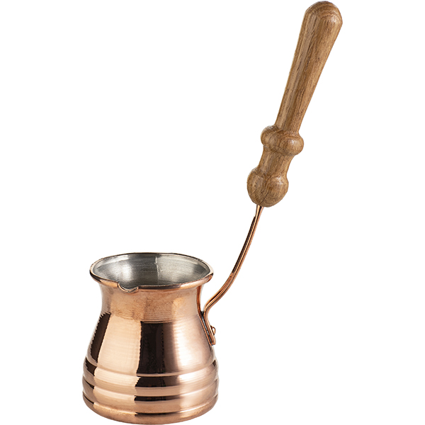 Турка «Миссис»;медь,дерево;155мл;D=60,H=65мм;медный