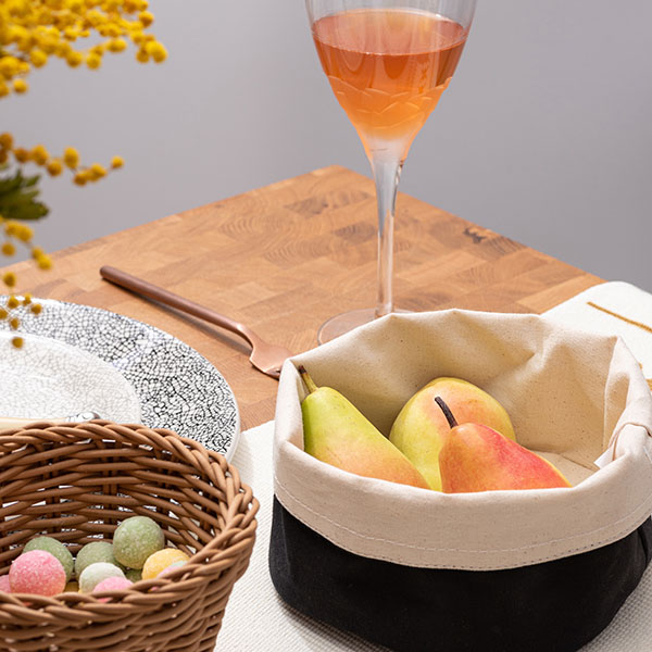 Корзина плетеная для хлеба;полипроп.;D=13,H=10см;св.бежев.