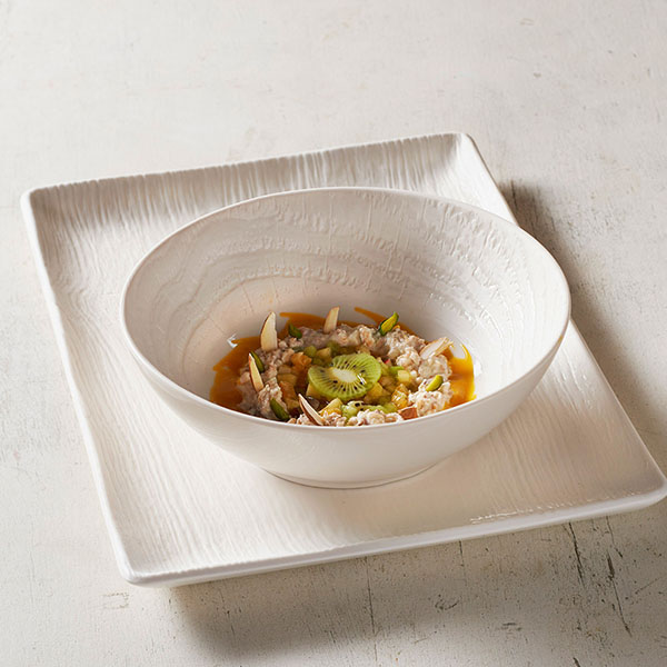 Салатник «Арборесценс»;фарфор;0,75л;D=190,H=65мм;слон.кость