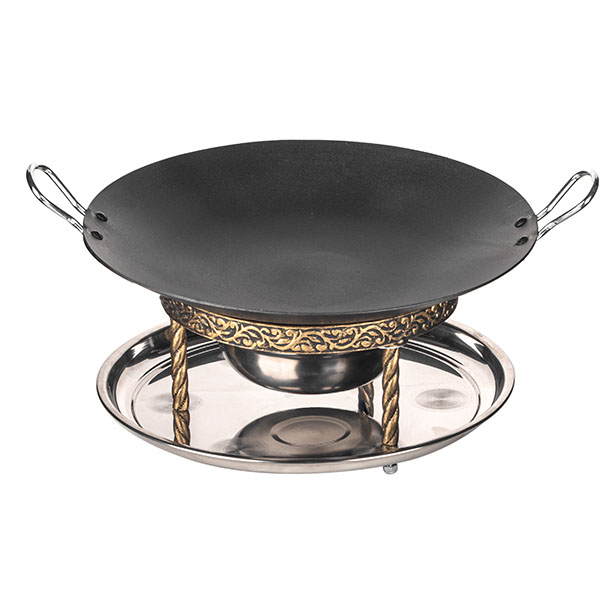 Набор для подачи саджа без крышки 2 предмета;сталь нерж.,тефлон;D=34,H=23см;золотой