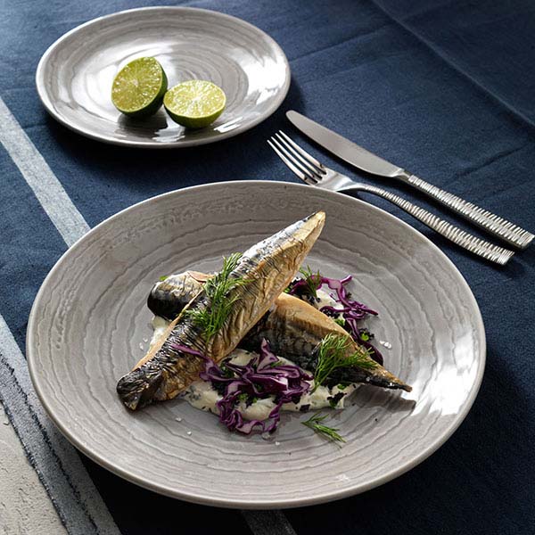 Салатник «Скейп грей»;фарфор;D=25,5см;серый