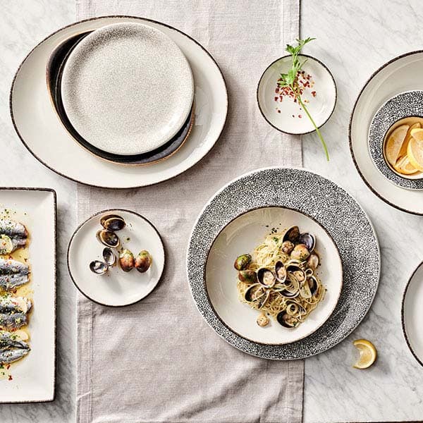 Блюдо «Чакоул Дэппл» прямоугольное;фарфор,фарфор;,L=33,B=19см;белый,черный