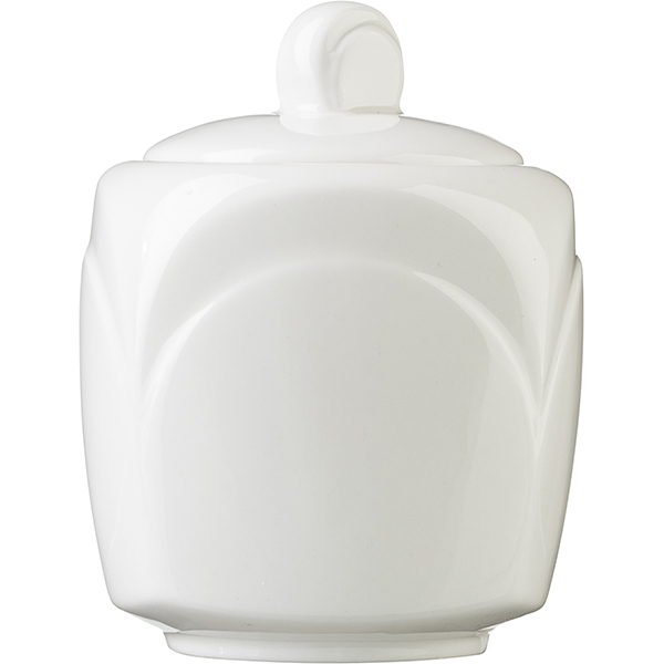 Сахарница с крышкой «Бьянко»;фарфор;240мл;,H=85,L=70,B=70мм;белый