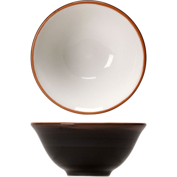 Салатник «Кото»;фарфор;116мл;D=10,H=5см;черный,коричнев.