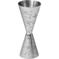 Джиггер «Пробар Премиум Корсар» 30/45 мл с орнаментом;сталь нерж.;D=49/41,H=118мм;серебрист.