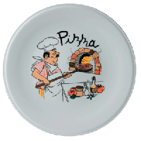 Блюдо для пиццы «Барилла» с рисунком;фарфор;D=31,H=2см;белый,роспись