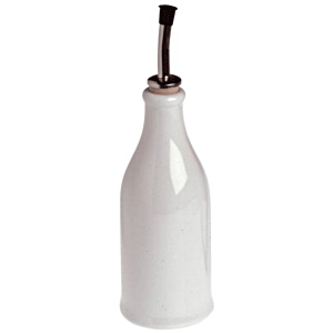 Бутылка для масла и уксуса;фарфор,металл;250мл;D=65,H=230,L=70,B=70мм;белый,металлич.