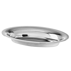 Блюдо сервировочное «Элит» для хлеба овальное;сталь нерж.;,L=24,B=15см;серебрист.