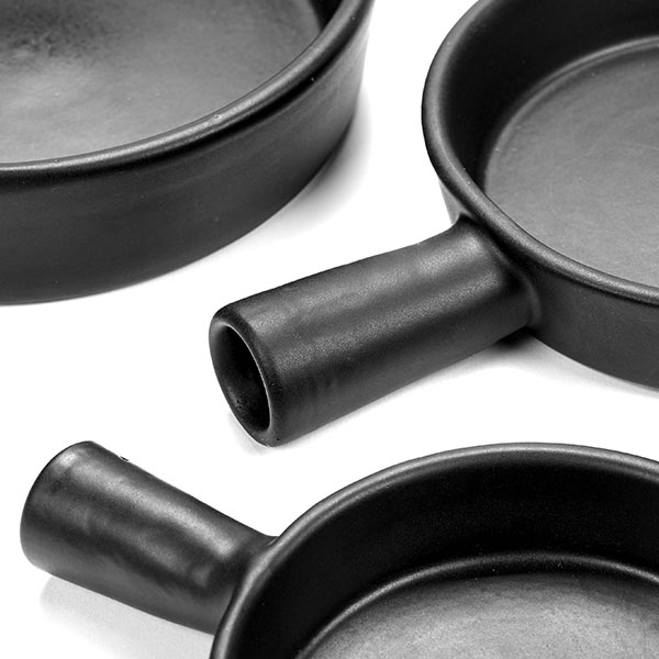 Форма для запекания «Серфис» с ручкой;керамика;D=140,H=42мм;черный