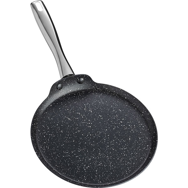 Сковорода для блинов «Уитфорд»;алюм.литой,сталь нерж.;450мл;D=220,H=15мм;черный,металлич.